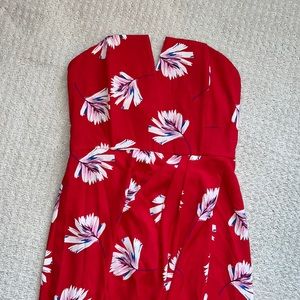 Red floral dress